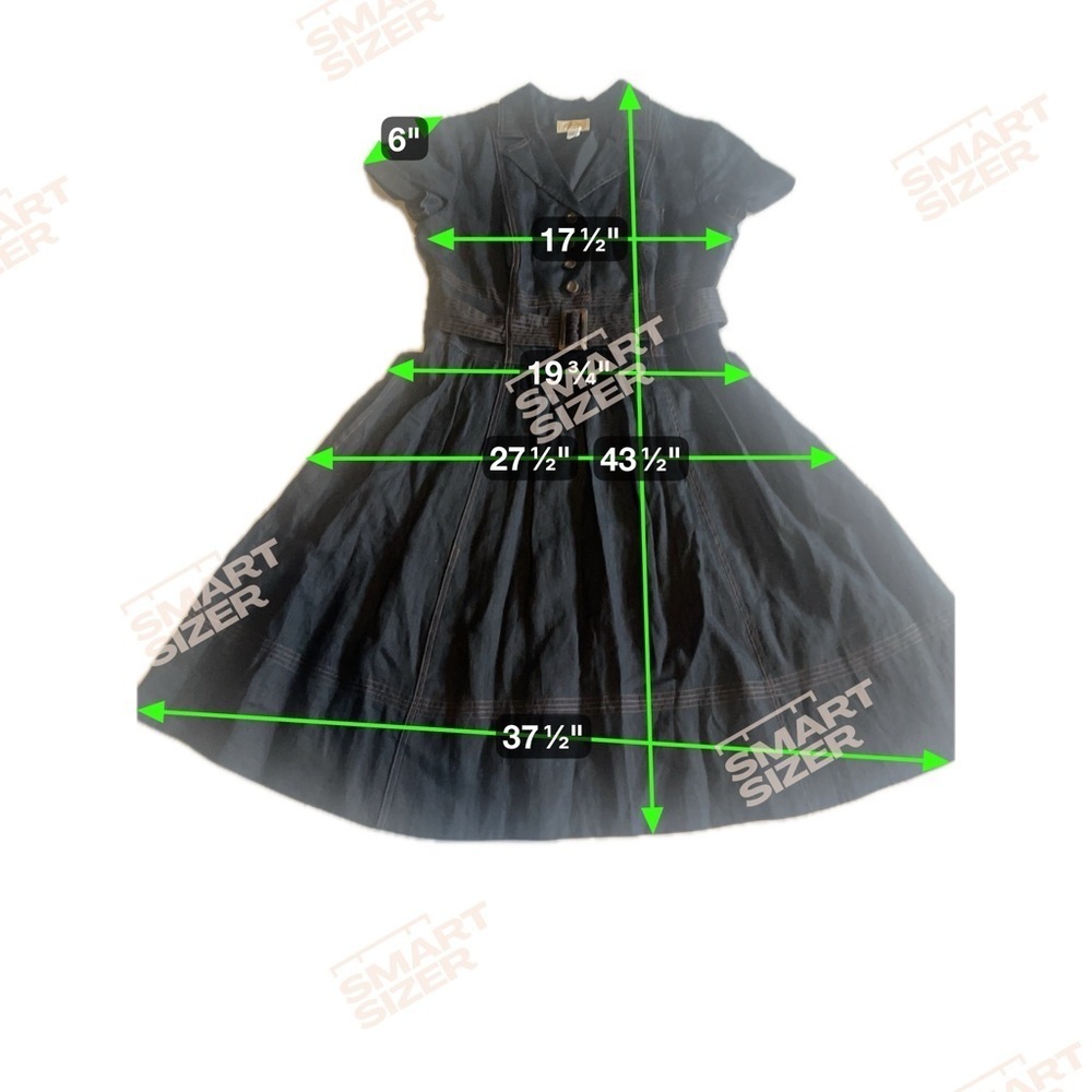 Talbots below the knee Black Dress w copper stitching look pockets button down - Picture 2 of 16